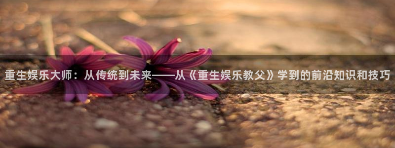 壹号app官网版下载：重生娱乐大师：从传统到未来——从《重生娱乐教父》学到的前沿知识和技巧